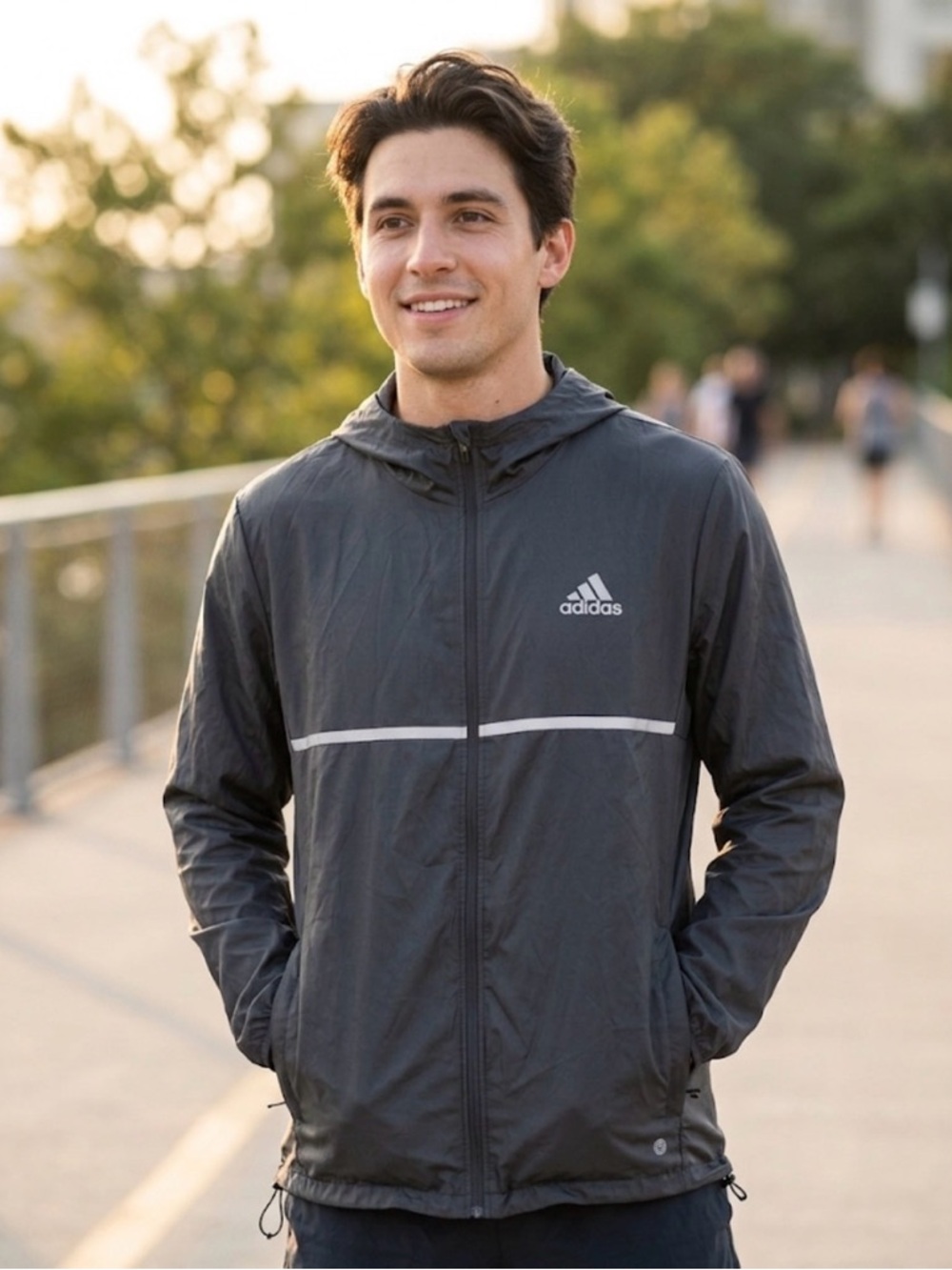 Adidas Windbreaker Jacket - Black (Excellent Condition)